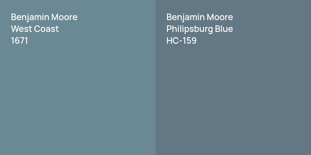 Benjamin Moore West Coast vs. Benjamin Moore Philipsburg Blue