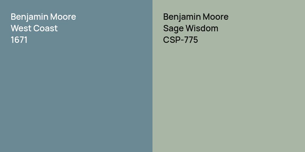 Benjamin Moore West Coast vs. Benjamin Moore Sage Wisdom