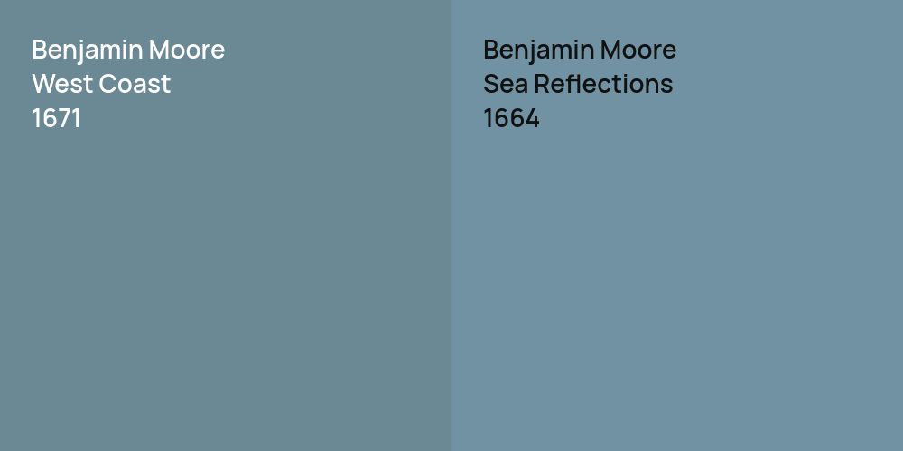 Benjamin Moore West Coast vs. Benjamin Moore Sea Reflections