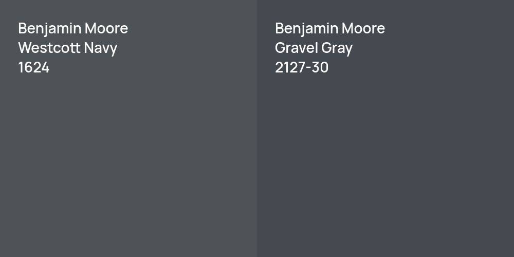 Benjamin Moore Westcott Navy vs. Benjamin Moore Gravel Gray