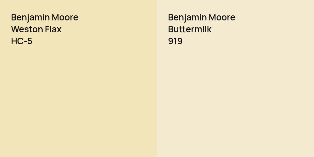 Benjamin Moore Weston Flax vs. Benjamin Moore Buttermilk