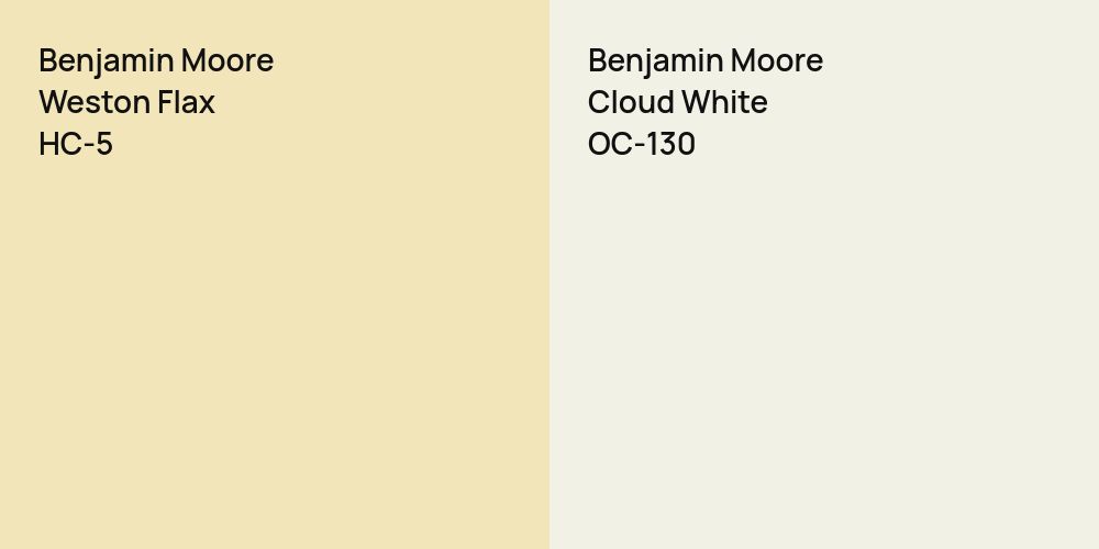 Benjamin Moore Weston Flax vs. Benjamin Moore Cloud White