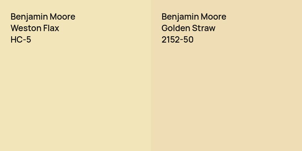 Benjamin Moore Weston Flax vs. Benjamin Moore Golden Straw