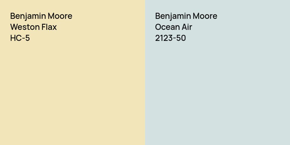 Benjamin Moore Weston Flax vs. Benjamin Moore Ocean Air