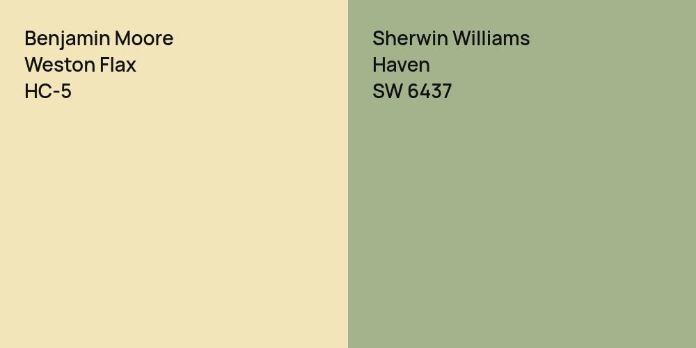 Benjamin Moore Weston Flax vs. Sherwin Williams Haven