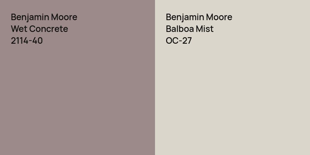 Benjamin Moore Wet Concrete vs. Benjamin Moore Balboa Mist