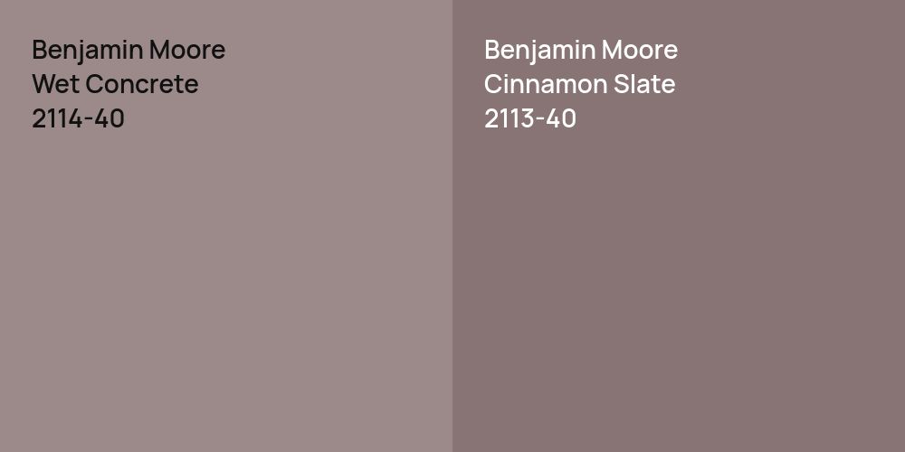 Benjamin Moore Wet Concrete vs. Benjamin Moore Cinnamon Slate