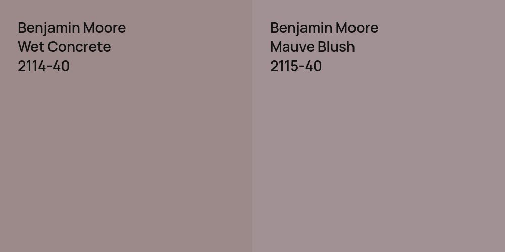 Benjamin Moore Wet Concrete vs. Benjamin Moore Mauve Blush