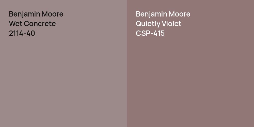 Benjamin Moore Wet Concrete vs. Benjamin Moore Quietly Violet