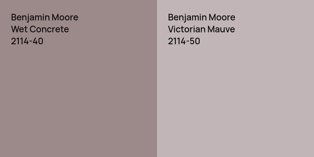 Benjamin Moore Wet Concrete vs. Benjamin Moore Victorian Mauve