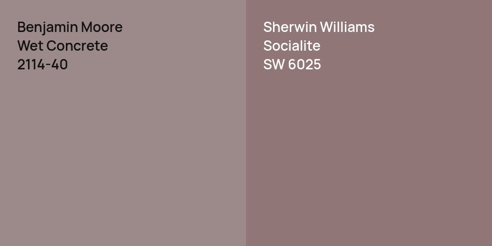 Benjamin Moore Wet Concrete vs. Sherwin Williams Socialite