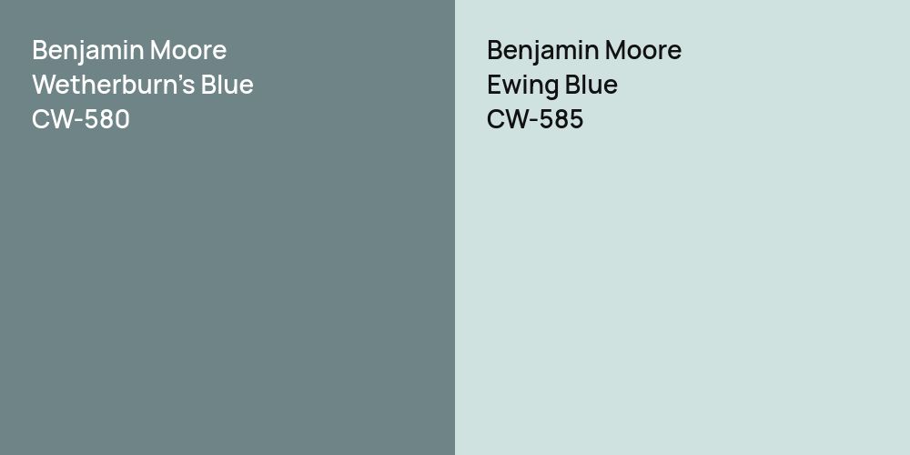 Benjamin Moore Wetherburn's Blue vs. Benjamin Moore Ewing Blue