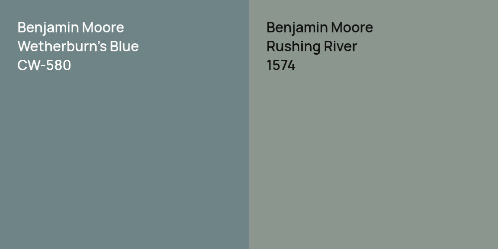 Benjamin Moore Wetherburn's Blue vs. Benjamin Moore Rushing River