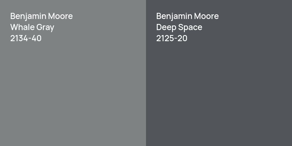 Benjamin Moore Whale Gray vs. Benjamin Moore Deep Space