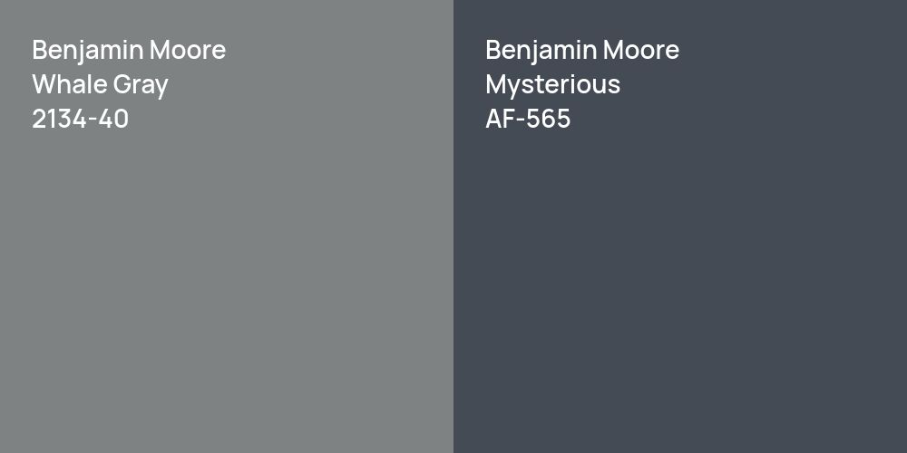 Benjamin Moore Whale Gray vs. Benjamin Moore Mysterious