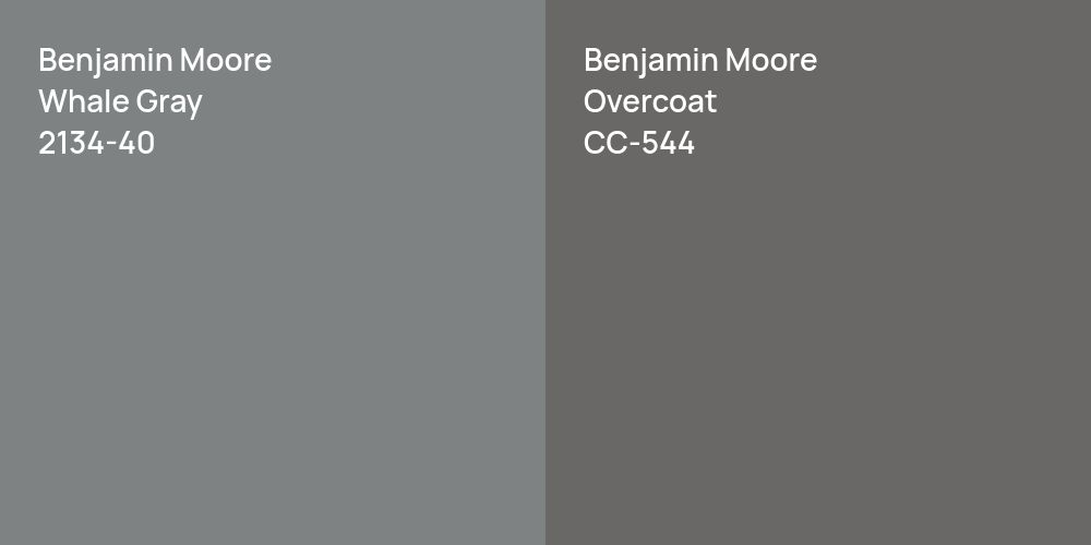 Benjamin Moore Whale Gray vs. Benjamin Moore Overcoat