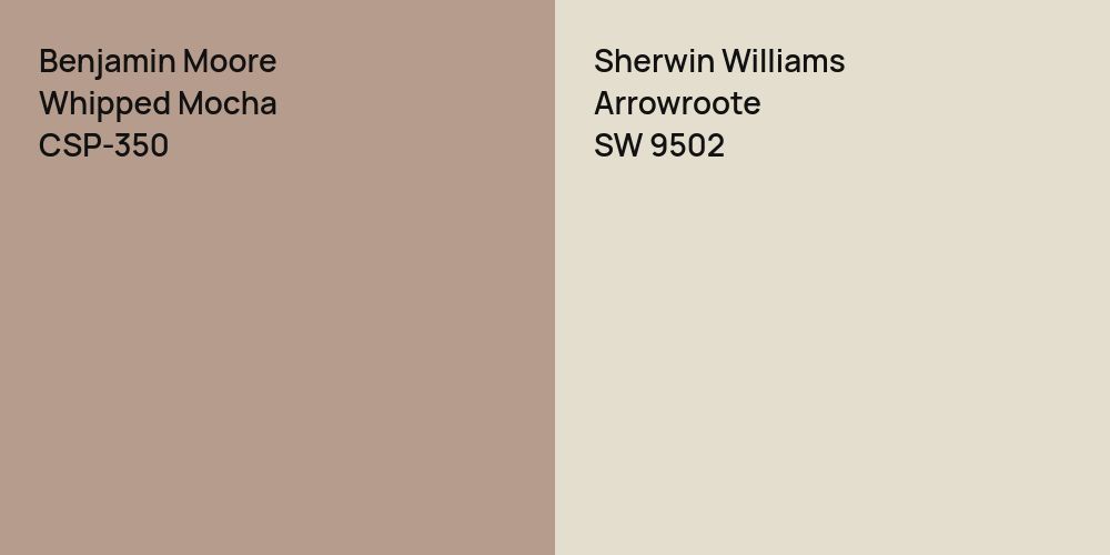 Benjamin Moore Whipped Mocha vs. Sherwin Williams Arrowroote