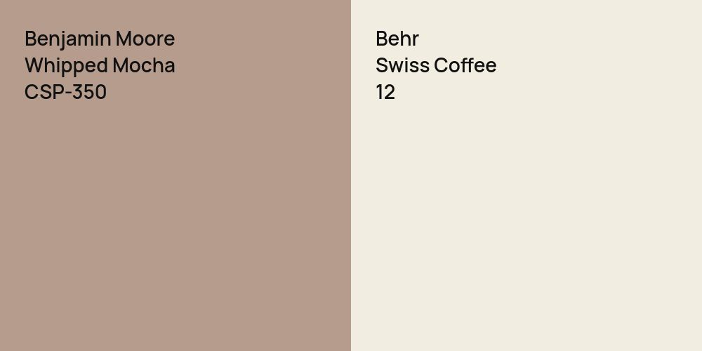 Benjamin Moore Whipped Mocha vs. Behr Swiss Coffee