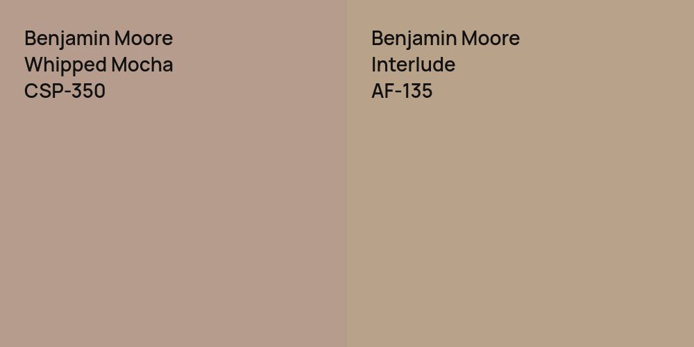 Benjamin Moore Whipped Mocha vs. Benjamin Moore Interlude