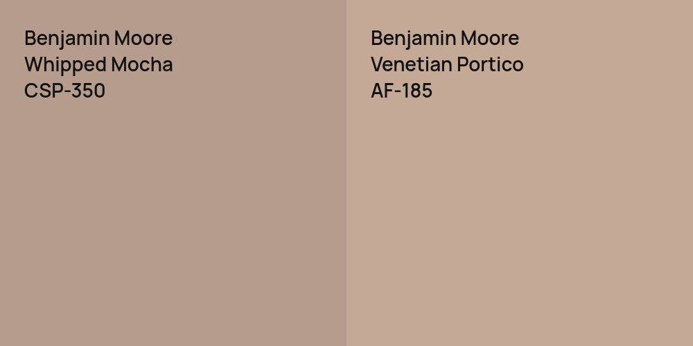 Benjamin Moore Whipped Mocha vs. Benjamin Moore Venetian Portico