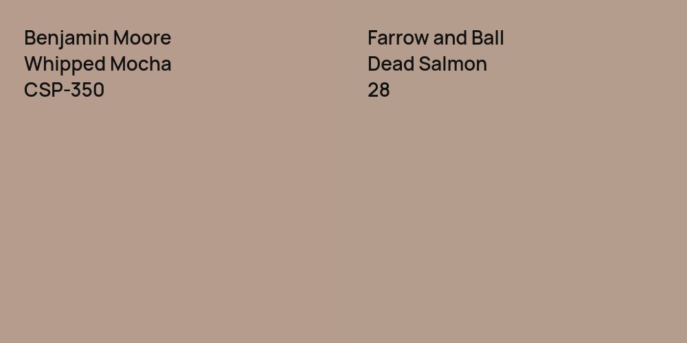 Benjamin Moore Whipped Mocha vs. Farrow and Ball Dead Salmon