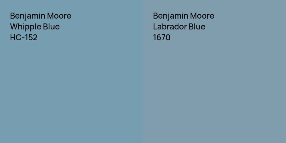 Benjamin Moore Whipple Blue vs. Benjamin Moore Labrador Blue