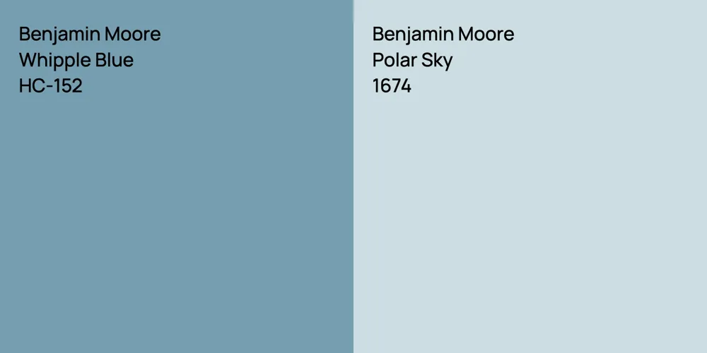 Benjamin Moore Whipple Blue vs. Benjamin Moore Polar Sky