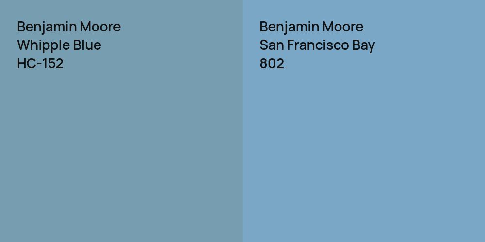 Benjamin Moore Whipple Blue vs. Benjamin Moore San Francisco Bay