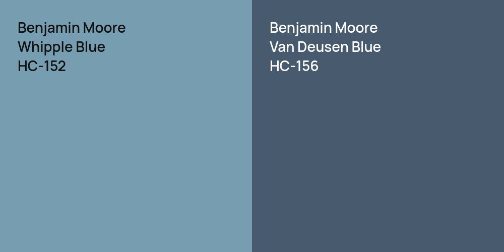 Benjamin Moore Whipple Blue vs. Benjamin Moore Van Deusen Blue