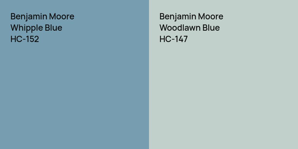 Benjamin Moore Whipple Blue vs. Benjamin Moore Woodlawn Blue