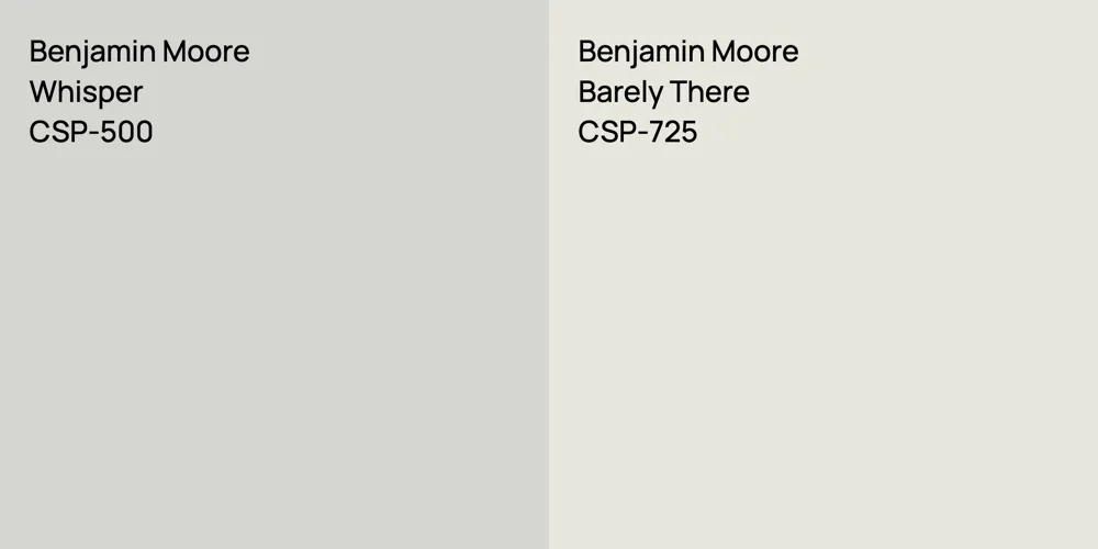 Benjamin Moore Whisper vs. Benjamin Moore Barely There