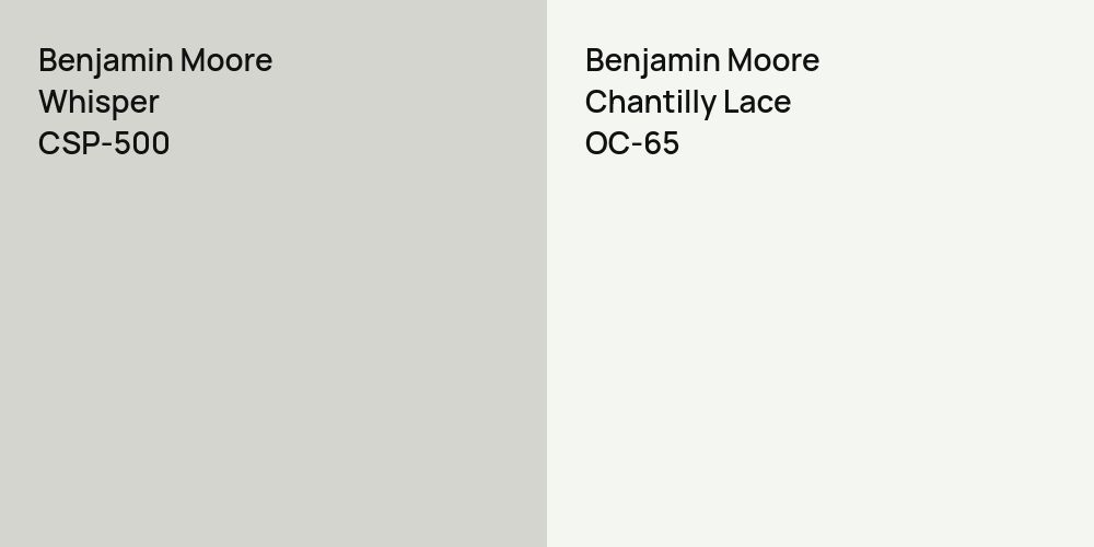 Benjamin Moore Whisper vs. Benjamin Moore Chantilly Lace