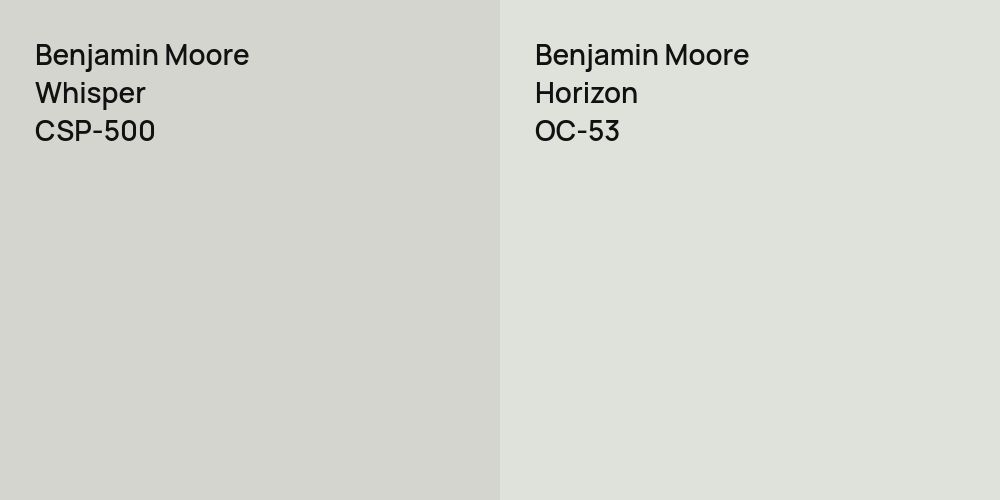 Benjamin Moore Whisper vs. Benjamin Moore Horizon