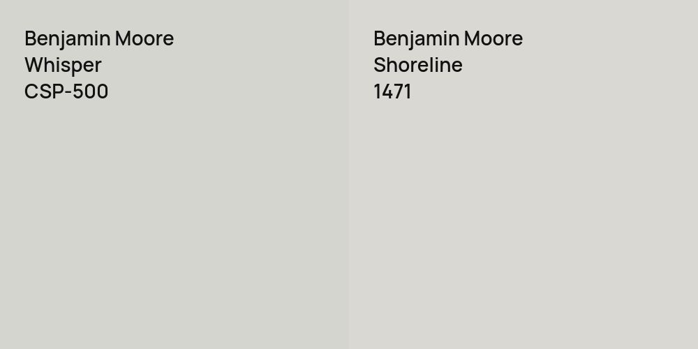 Benjamin Moore Whisper vs. Benjamin Moore Shoreline