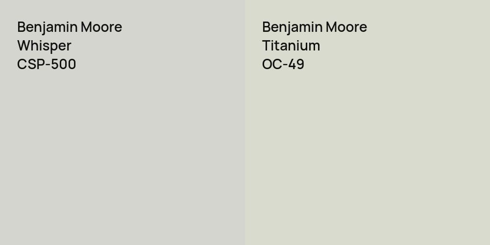 Benjamin Moore Whisper vs. Benjamin Moore Titanium