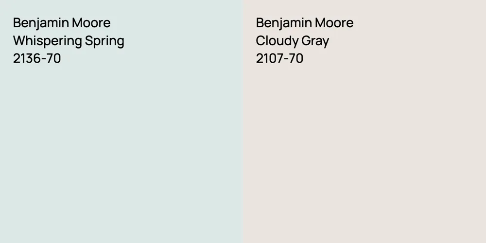 Benjamin Moore Whispering Spring vs. Benjamin Moore Cloudy Gray