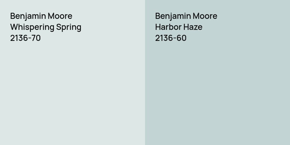 Benjamin Moore Whispering Spring vs. Benjamin Moore Harbor Haze