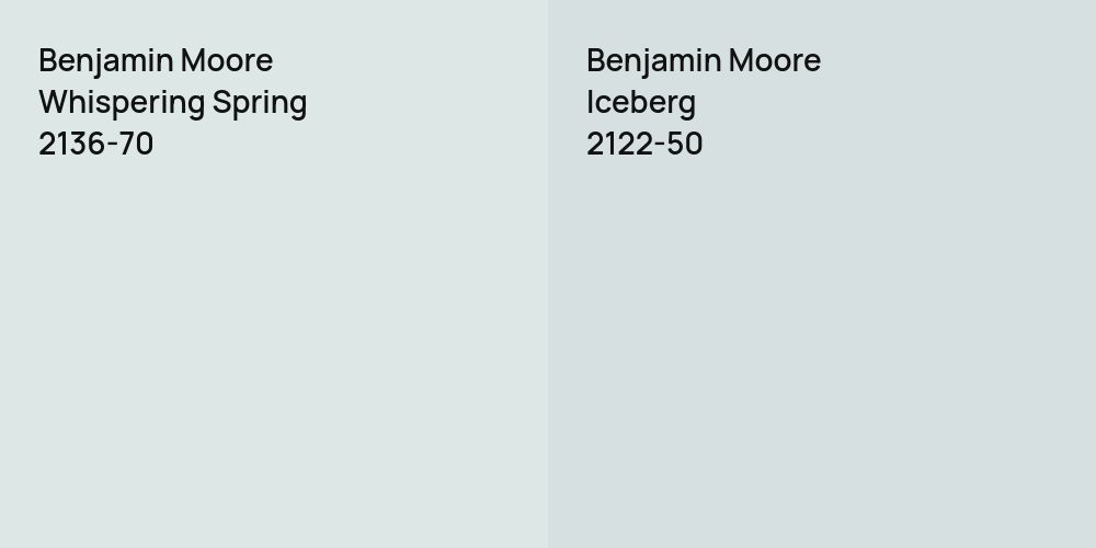 Benjamin Moore Whispering Spring vs. Benjamin Moore Iceberg