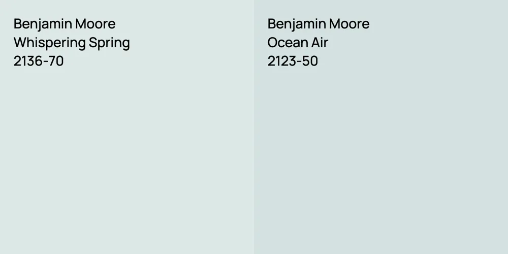 Benjamin Moore Whispering Spring vs. Benjamin Moore Ocean Air