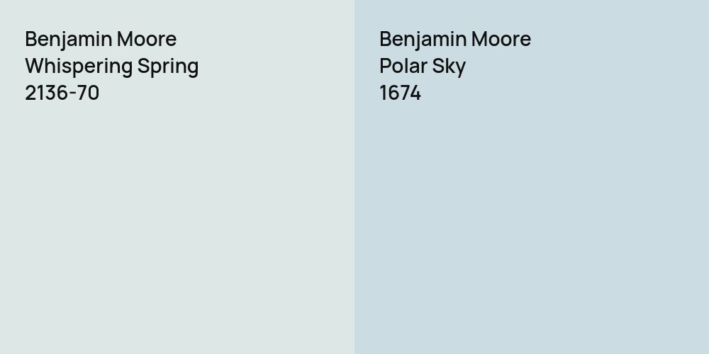 Benjamin Moore Whispering Spring vs. Benjamin Moore Polar Sky