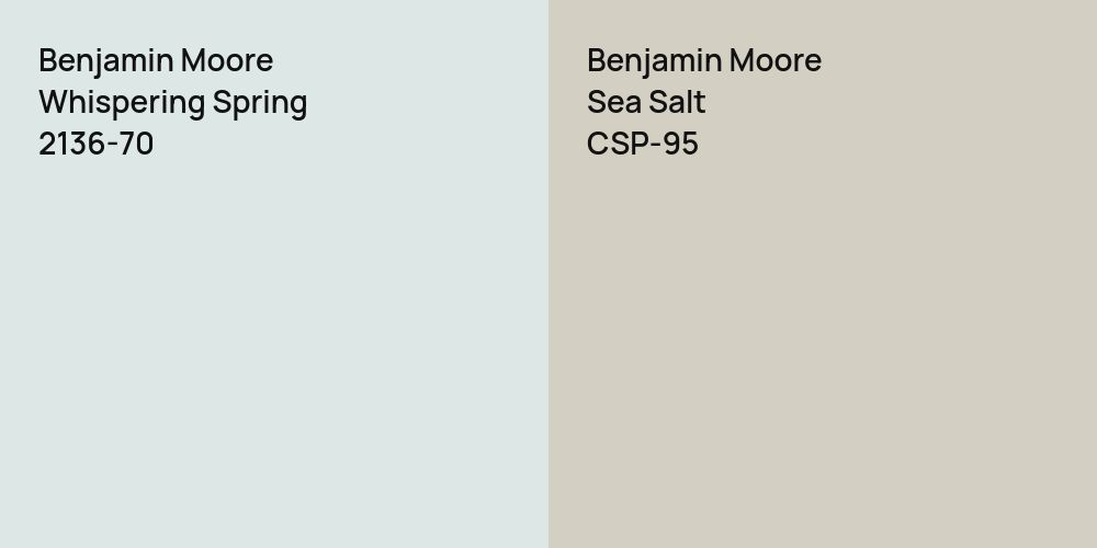 Benjamin Moore Whispering Spring vs. Benjamin Moore Sea Salt