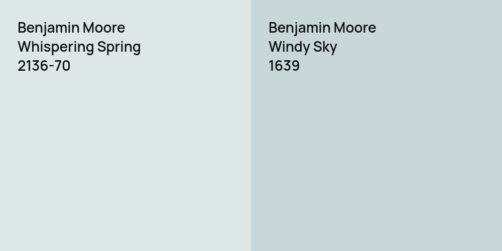 Benjamin Moore Whispering Spring vs. Benjamin Moore Windy Sky