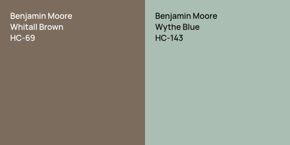 Benjamin Moore Whitall Brown vs. Benjamin Moore Wythe Blue