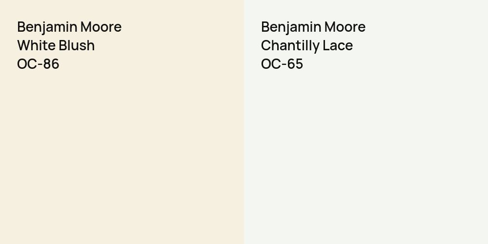 Benjamin Moore White Blush vs. Benjamin Moore Chantilly Lace