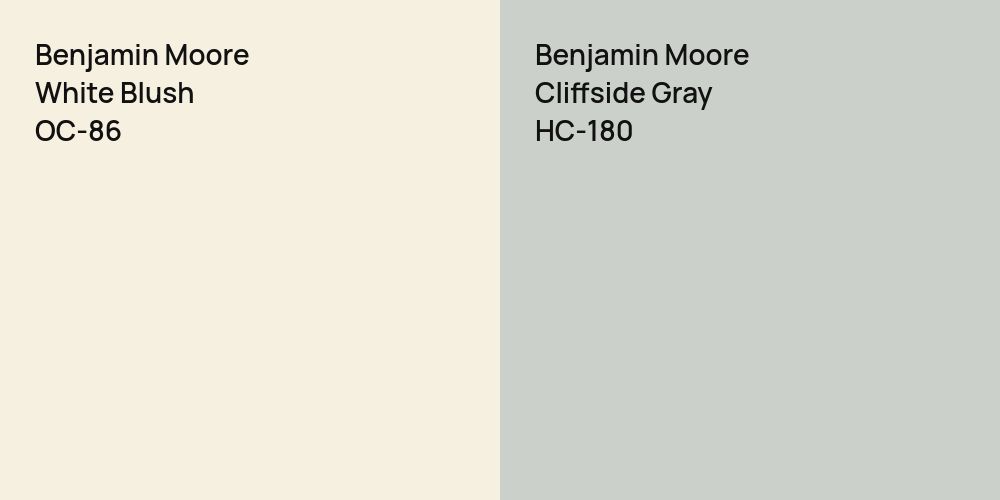 Benjamin Moore White Blush vs. Benjamin Moore Cliffside Gray