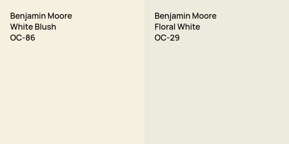 Benjamin Moore White Blush vs. Benjamin Moore Floral White