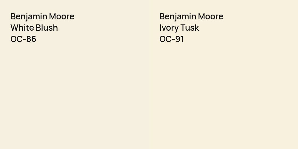 Benjamin Moore White Blush vs. Benjamin Moore Ivory Tusk