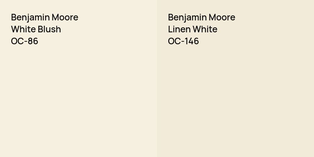 Benjamin Moore White Blush vs. Benjamin Moore Linen White