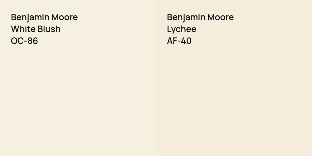 Benjamin Moore White Blush vs. Benjamin Moore Lychee