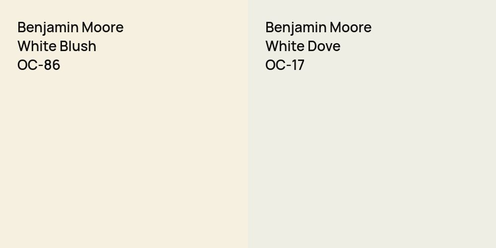 Benjamin Moore White Blush vs. Benjamin Moore White Dove